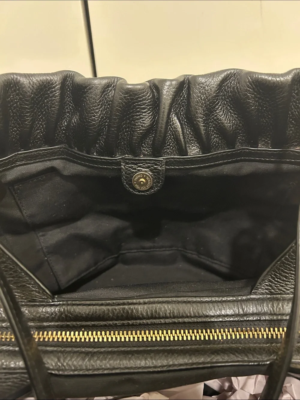 Coach Maya Shoulder Bag in Black Pebbled Leather